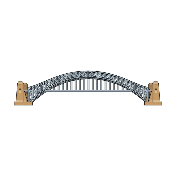 Sydney Harbour Bridge simgesini beyaz arka plan üzerinde izole karikatür tarzı. Avustralya sembol stok vektör çizim.