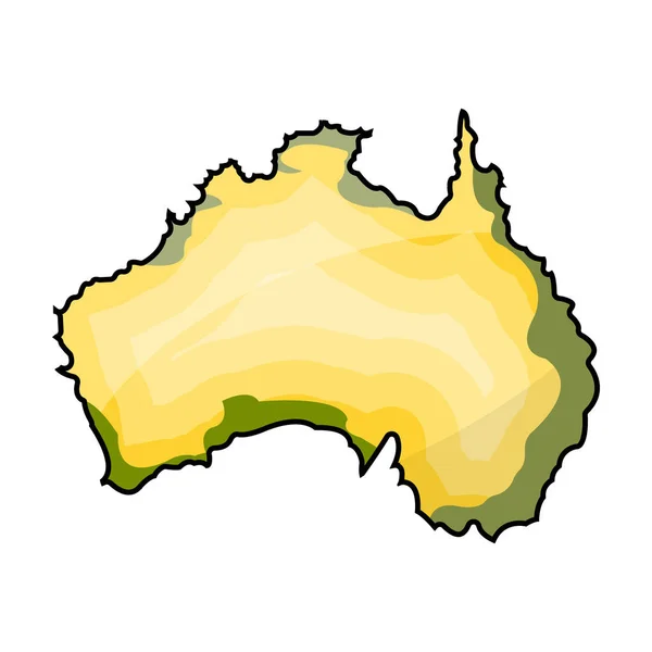 Ausztrália területén ikonját rajzfilm stílusú elszigetelt fehér background. Ausztrália szimbólum vektor stock illusztráció. — Stock Vector