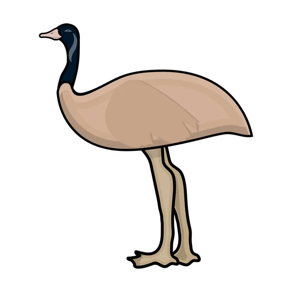 Emu-Symbol im Cartoon-Stil isoliert auf weißem Hintergrund. australien symbol stock vektor illustration. — Stockvektor
