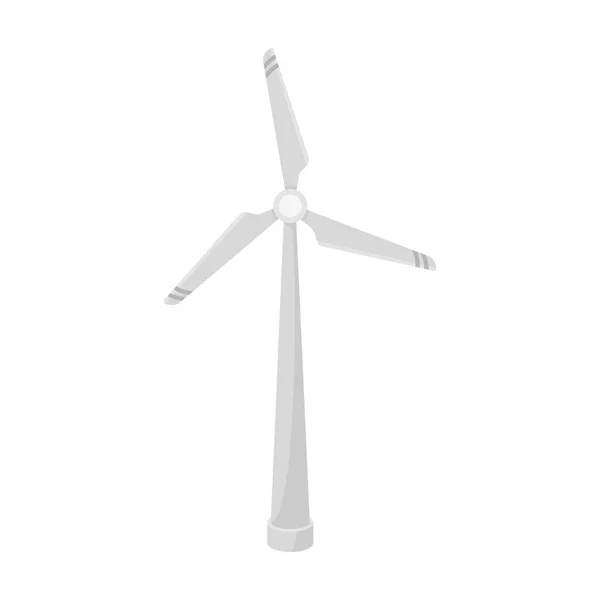 Icono de turbina de energía eólica en estilo de contorno aislado sobre fondo blanco. Bio y ecología símbolo stock vector ilustración . — Vector de stock