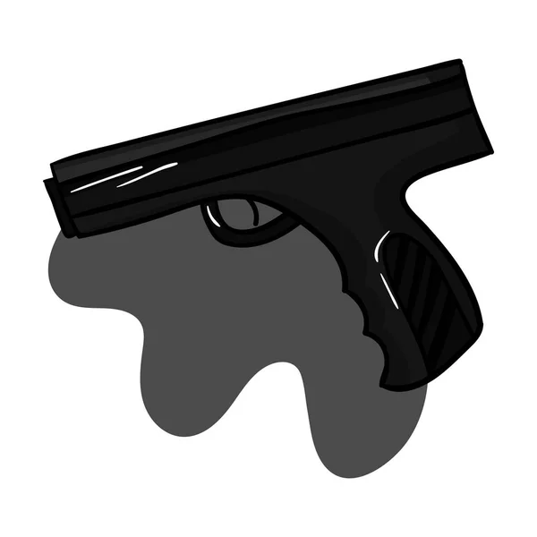 Icono de pistola de mano Paintball en estilo de contorno aislado sobre fondo blanco. Paintball símbolo stock vector ilustración . — Vector de stock