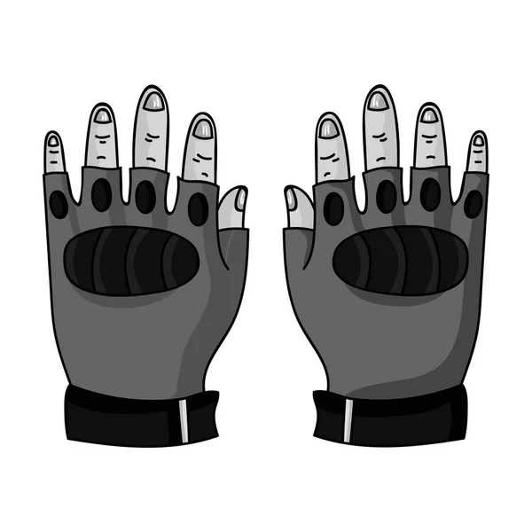 Fingerless gloves icon in outline style isolated on white background. Paintball symbol stock vector illustration. — Stock Vector