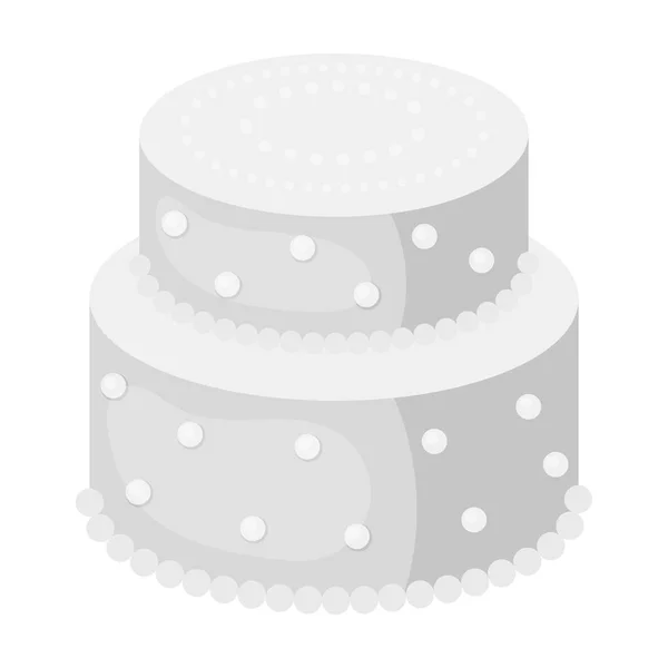 Torta verde con puntini gialli icona in stile monocromatico isolato su sfondo bianco. Illustrazione vettoriale del simbolo delle torte . — Vettoriale Stock