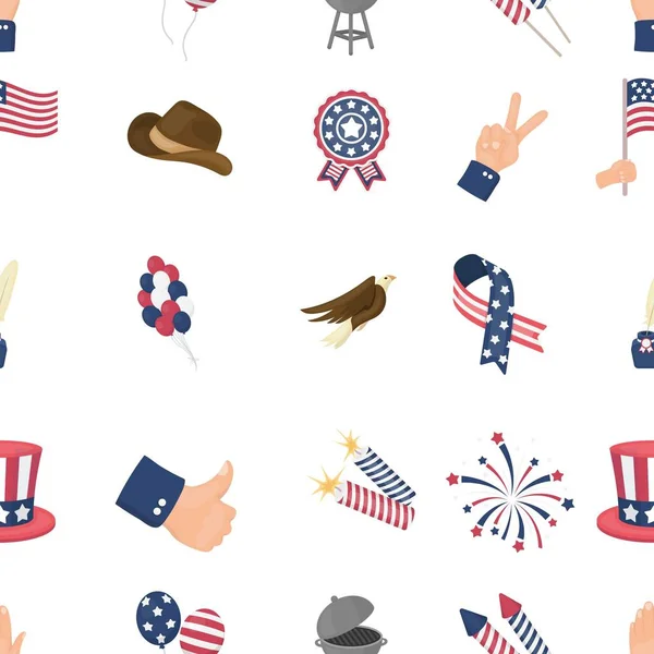 Patriot dag patroon pictogrammen in cartoon stijl. Grote verzameling van Patriot dag vector illustratie symbool. — Stockvector
