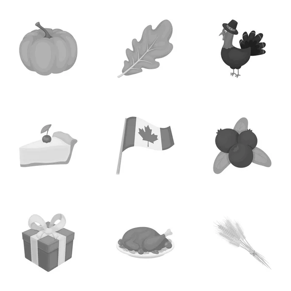 Εικόνες που η καναδική ημέρα των ευχαριστιών σε μονόχρωμη στυλ. Μεγάλη συλλογή από Καναδά ημέρα των Ευχαριστιών διάνυσμα σύμβολο απόθεμα ενδεικτικά — Διανυσματικό Αρχείο