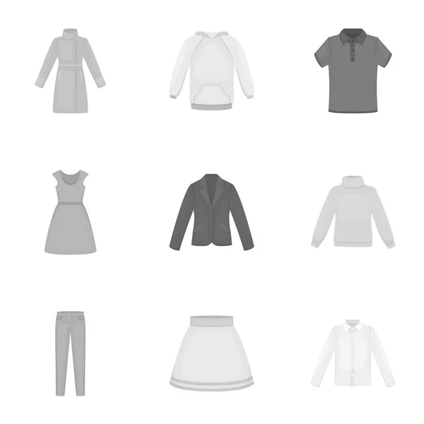Conjunto de ícones de roupas em estilo monocromático. Grande coleção de roupas vetor símbolo estoque ilustração —  Vetores de Stock