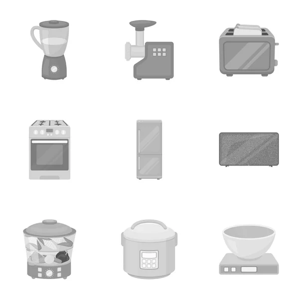 Los electrodomésticos establecen iconos en estilo monocromo. Gran colección de electrodomésticos vector símbolo stock ilustración — Vector de stock