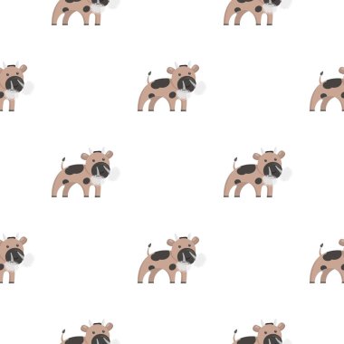 Boğa karikatür simgesi. Gösterim amacıyla web ve mobil tasarım.