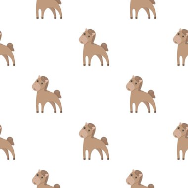 At çizgi film simgesi. Gösterim amacıyla web ve mobil tasarım.