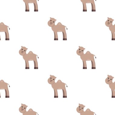 Deve çizgi film simgesi. Gösterim amacıyla web ve mobil tasarım.