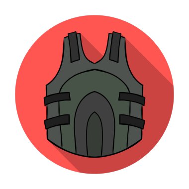 Paintball yelek simgesini düz stil beyaz arka plan üzerinde izole. Paintball sembol stok vektör çizim.