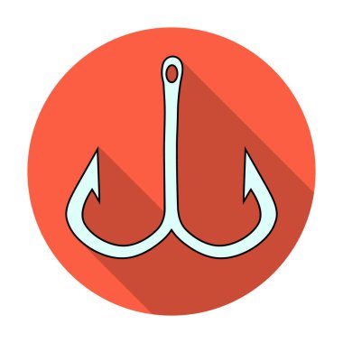 Balıkçılık kanca simgesini düz stil beyaz arka plan üzerinde izole. Balık tutma sembol stok vektör çizim.