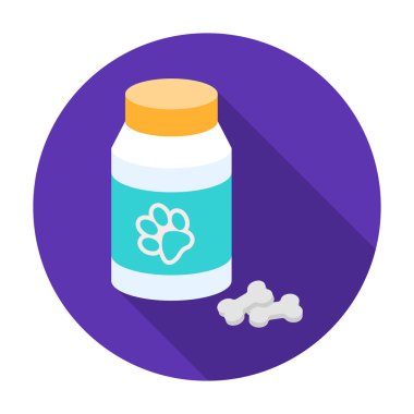 Düz stil beyaz arka plan üzerinde izole içinde hayvan hastalıklarıyla ilgili ilaç simgesi. Hayvan hastalıklarıyla ilgili klinik sembol stok vektör çizim.