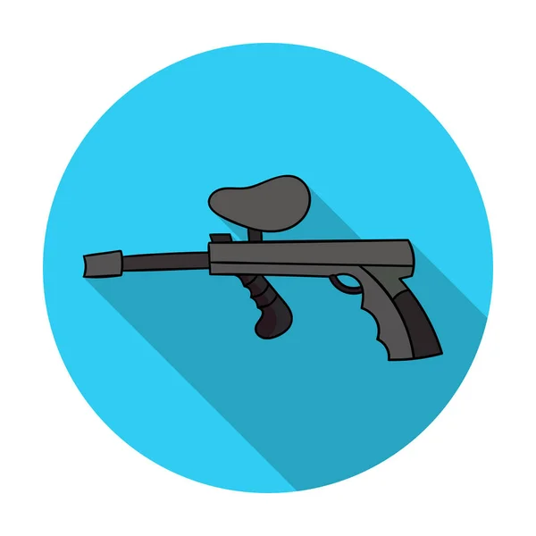 Icono de pistola Paintball en estilo plano aislado sobre fondo blanco. Paintball símbolo stock vector ilustración . — Vector de stock