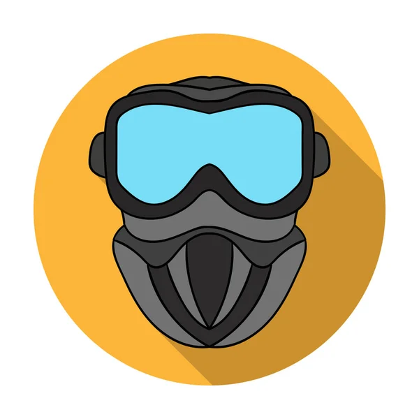 Paintball masker pictogram in vlakke stijl geïsoleerd op een witte achtergrond. Paintball symbool voorraad vectorillustratie. — Stockvector