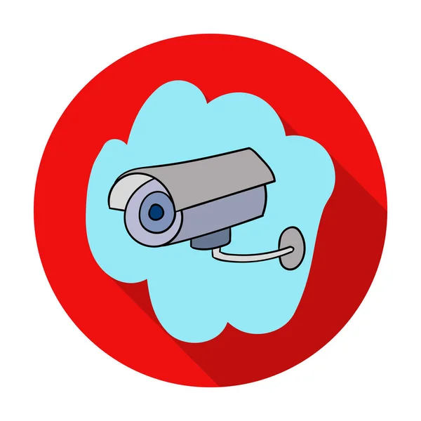 Security camera-pictogram in vlakke stijl geïsoleerd op een witte achtergrond. Supermarkt symbool voorraad vectorillustratie. — Stockvector