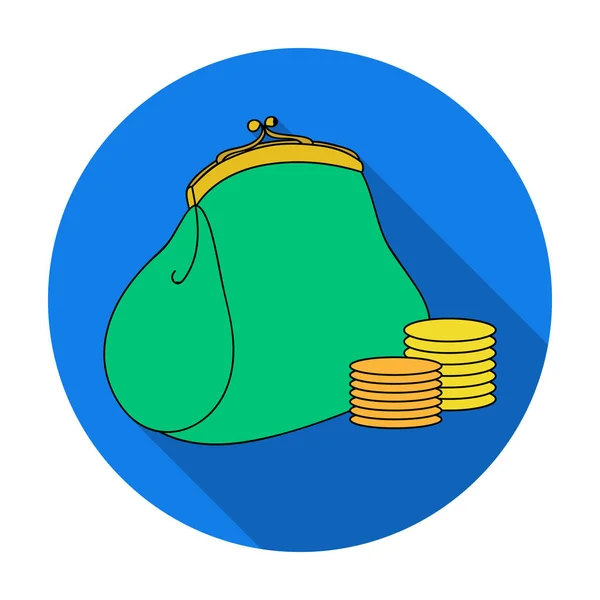 Monedero con icono de monedas en estilo plano aislado sobre fondo blanco. Símbolo de supermercado stock vector ilustración . — Vector de stock