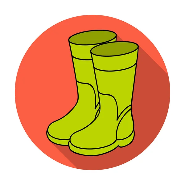 Botas de goma icono en estilo plano aisladas sobre fondo blanco. Símbolo de pesca stock vector ilustración . — Vector de stock