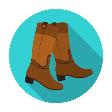 Beyaz arka plan üzerinde izole düz tarzı çizmeler simgesi jockeys. Hipodrom ve atın sembolü hisse senedi vektör çizim.