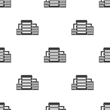 Fabrika simge siyah stil beyaz arka plan üzerinde izole içinde. Fabrika desen hisse senedi vektör çizim.