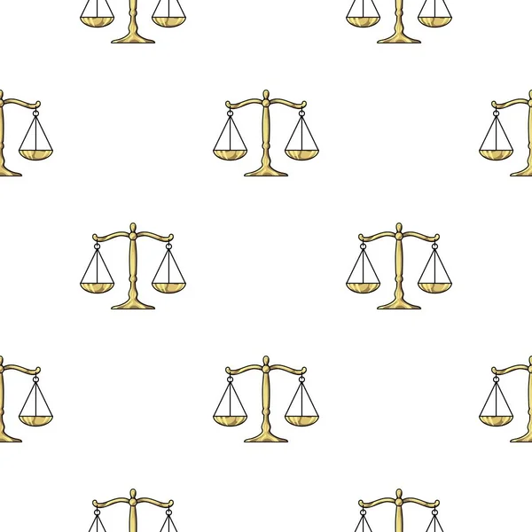 Icône des échelles de justice en style motif isolé sur fond blanc. Illustration vectorielle du symbole criminel . — Image vectorielle