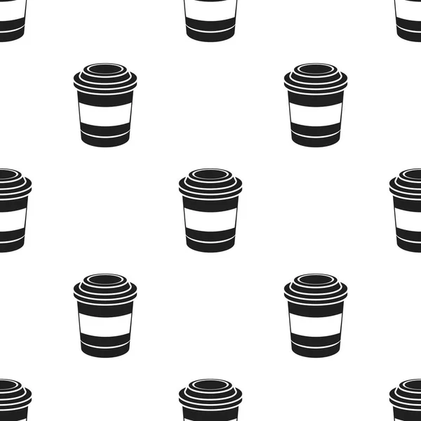 Koffie vector pictogram in zwarte stijl voor web — Stockvector