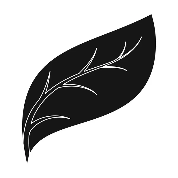 Icono de hoja ecológica en estilo negro aislado sobre fondo blanco. Bio y ecología símbolo stock vector ilustración . — Vector de stock