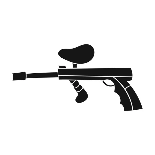 Paintball gun ikona stylu czarno na białym tle. Paintball symbol Stockowa ilustracja wektorowa. — Wektor stockowy