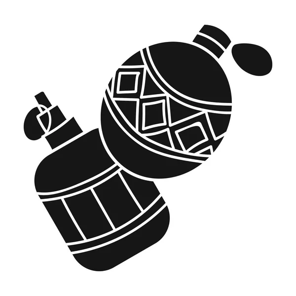 Пейнтбол ручной гранаты значок в черном стиле изолированы на белом фоне. Векторная иллюстрация символов пейнтбола . — стоковый вектор