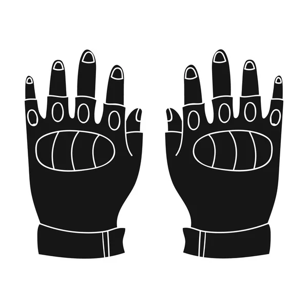 Fingerlose Handschuhe im schwarzen Stil isoliert auf weißem Hintergrund. Paintball Symbol Aktienvektor Illustration. — Stockvektor