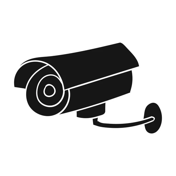 Icône de caméra de sécurité de style noir isolé sur fond blanc. Illustration vectorielle du symbole de supermarché . — Image vectorielle