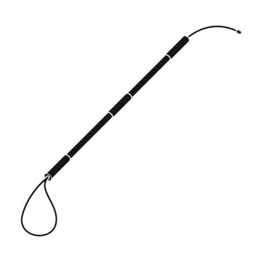 Evde beslenen hayvan yakalama ilmik simge siyah stil beyaz arka plan üzerinde izole içinde. Hayvan hastalıklarıyla ilgili klinik sembol stok vektör çizim.