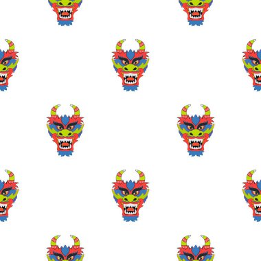 Dragon simgesi beyaz arka plan üzerinde izole karikatür tarzı. Japonya desen hisse senedi vektör çizim.