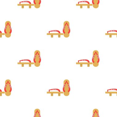 Geta simgesi beyaz arka plan üzerinde izole karikatür tarzı. Japonya desen hisse senedi vektör çizim.