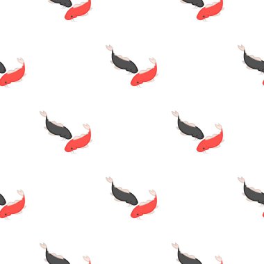 Koi simgesi beyaz arka plan üzerinde izole karikatür tarzı. Japonya desen hisse senedi vektör çizim.