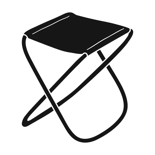 Ícone de banco dobrável em estilo preto isolado no fundo branco. Símbolo de pesca ilustração vetorial . — Vetor de Stock