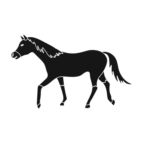 Icono de caballo en estilo negro aislado sobre fondo blanco. Hipódromo y caballo símbolo stock vector ilustración . — Vector de stock