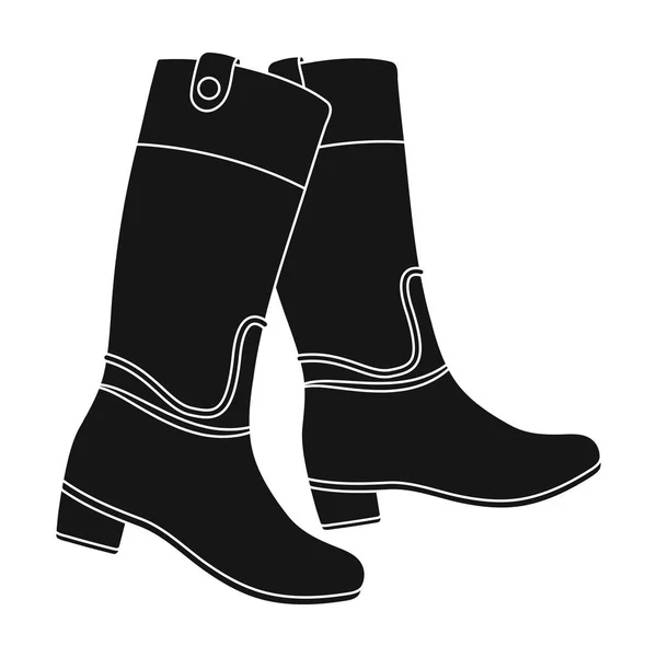 Hoge laarzen pictogram jockeys in zwarte stijl geïsoleerd op een witte achtergrond. Hippodrome en paard symbool voorraad vectorillustratie. — Stockvector