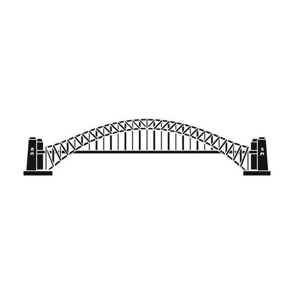 Sydney Harbour Bridge icon in black style isolated on white background. Australia symbol stock vector illustration.