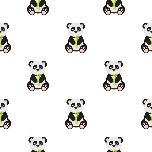 Panda icon in cartoon style isolated on white background. Japan pattern stock vector illustration. — Stock Vector