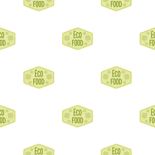 Icono eco-alimento en estilo de dibujos animados aislado sobre fondo blanco. Etiqueta patrón stock vector ilustración . — Archivo Imágenes Vectoriales