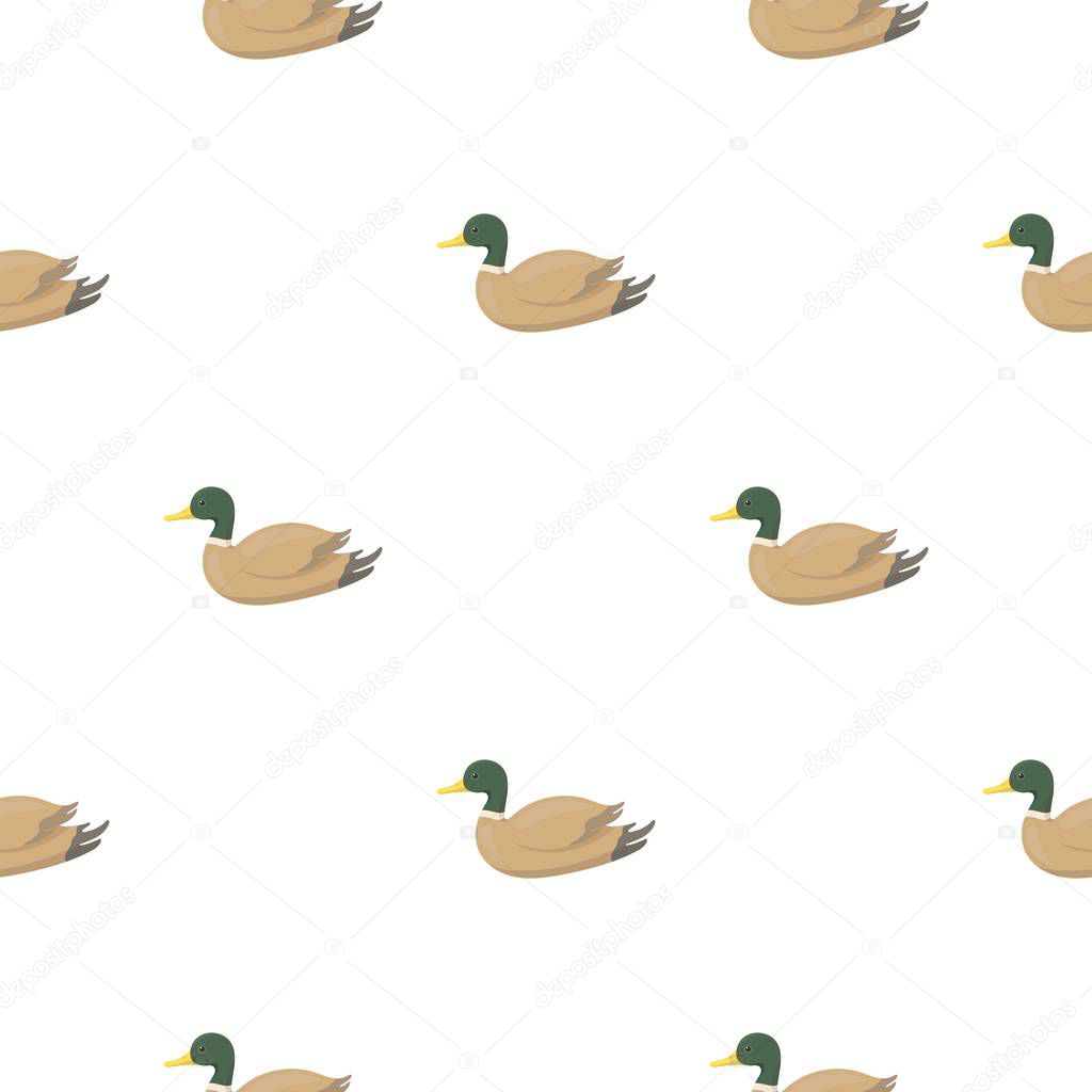 Duck icon in cartoon style isolated on white background. Hunting pattern stock vector illustration.