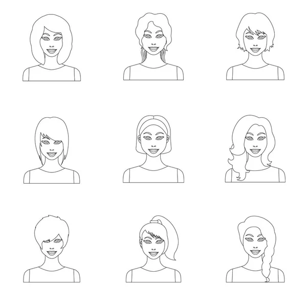 Woman set icons in outline style. Big collection of woman vector illustration symbol. — Stock Vector