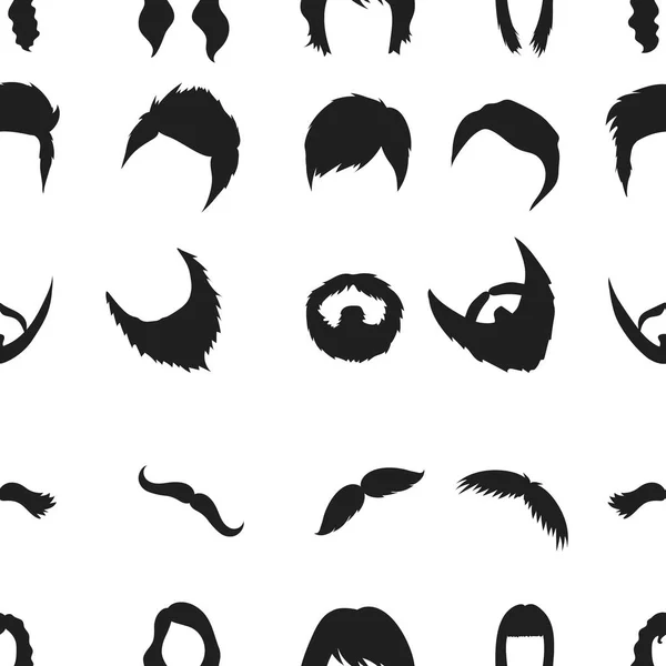 Beard pattern icons in black style. Big collection of beard vector symbol stock illustration — Stock Vector