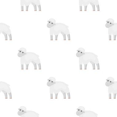 Koyun simgesi karikatür. Tek biyo, Eko, büyük süt karikatür simgesinden organik ürün.