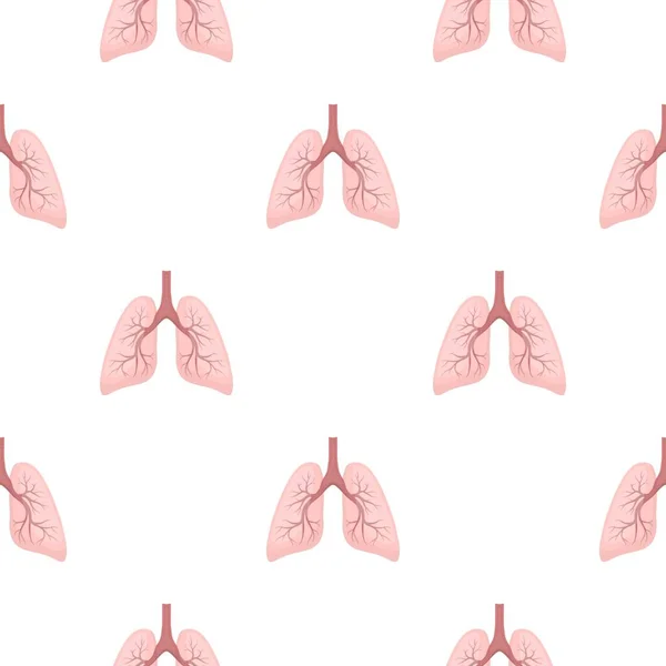 Lungs icono en estilo de dibujos animados aislado sobre fondo blanco. Organos patrón stock vector ilustración . — Vector de stock