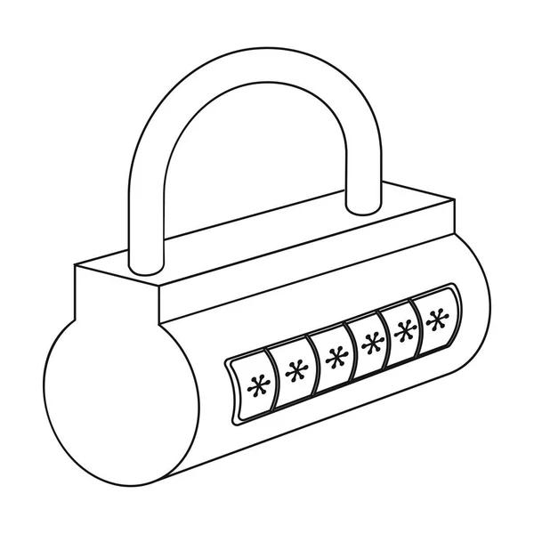 Ikona komputera hasło w stylu konspektu na białym tle. Hakerzy i hacking symbol Stockowa ilustracja wektorowa. — Wektor stockowy