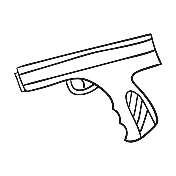 Icono de pistola de mano Paintball en estilo de contorno aislado sobre fondo blanco. Paintball símbolo stock vector ilustración . — Vector de stock