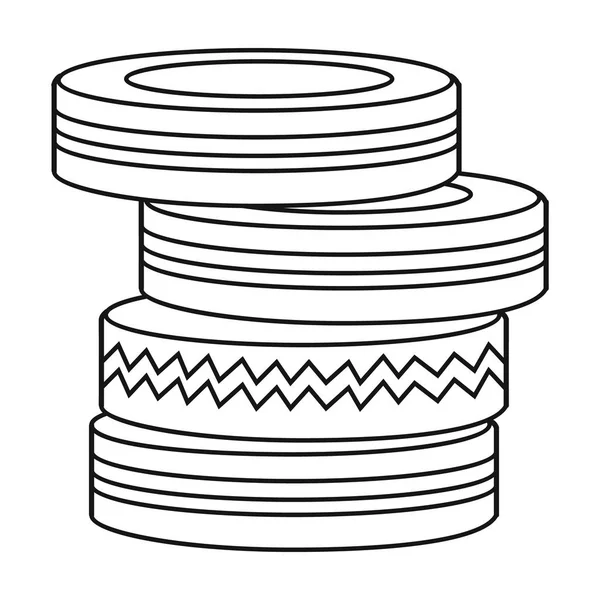 Afschermen van banden pictogram in kaderstijl geïsoleerd op een witte achtergrond. Paintball symbool voorraad vectorillustratie. — Stockvector