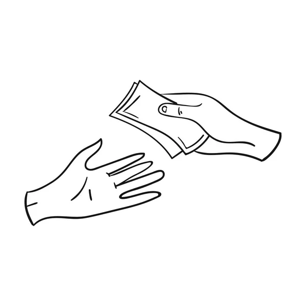 Icono de pago en estilo de esquema aislado sobre fondo blanco. Símbolo de supermercado stock vector ilustración . — Vector de stock
